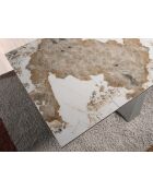 Ausziehbarer Esstisch weiß/taupegrau - 128x180x90 cm