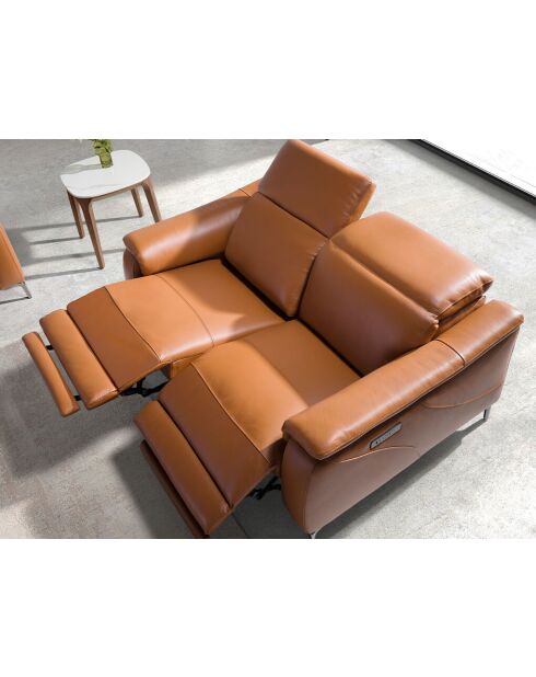 2-Sitzer-Relaxsofa braun/stahl - 110x154x108 cm
