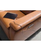 2-Sitzer-Relaxsofa braun/stahl - 110x154x108 cm