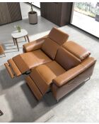2-Sitzer-Relaxsofa braun/stahl - 110x154x108 cm