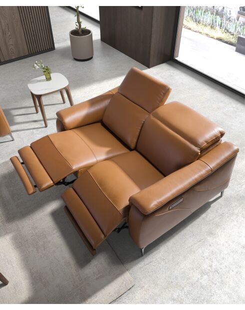 2-Sitzer-Relaxsofa braun/stahl - 110x154x108 cm
