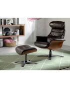 Pouf  brun/noyer/gris foncé - 10x52x42 cm
