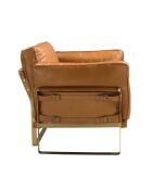 Fauteuil en Cuir avec accoudoirs  chameau/or - 30x97x88 cm