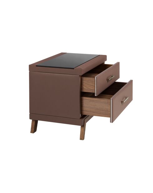 Comodino in noce/marrone/nero - 18x60x46 cm