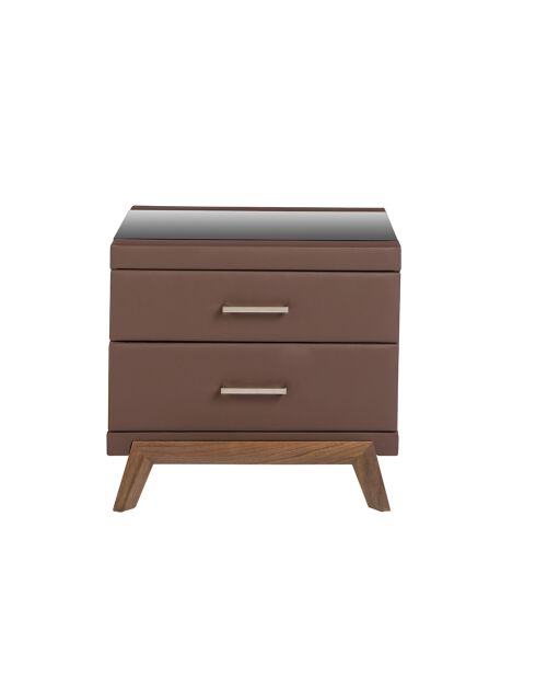 Comodino in noce/marrone/nero - 18x60x46 cm