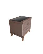 Comodino in noce/marrone/nero - 18x60x46 cm