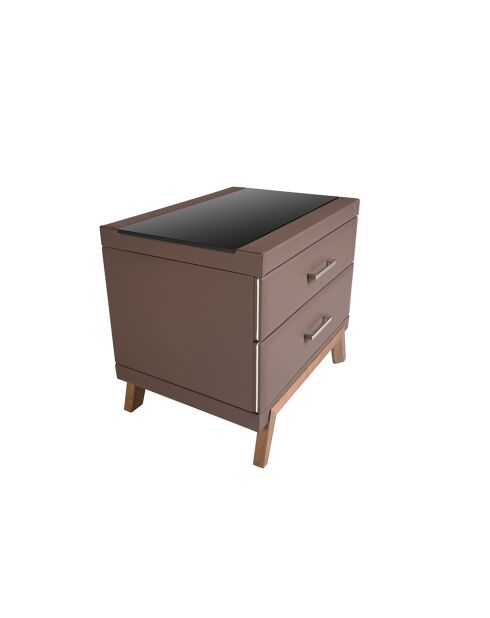 Comodino in noce/marrone/nero - 18x60x46 cm