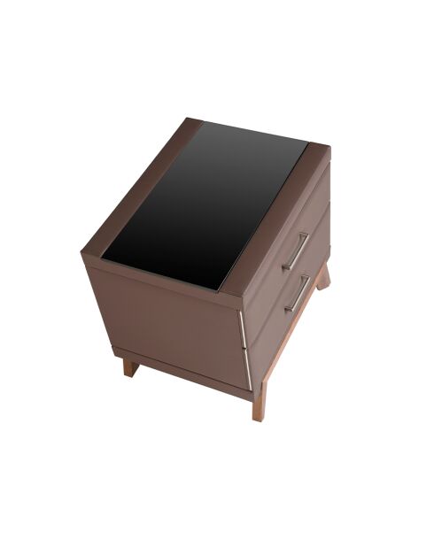 Comodino in noce/marrone/nero - 18x60x46 cm