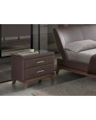 Comodino in noce/marrone/nero - 18x60x46 cm