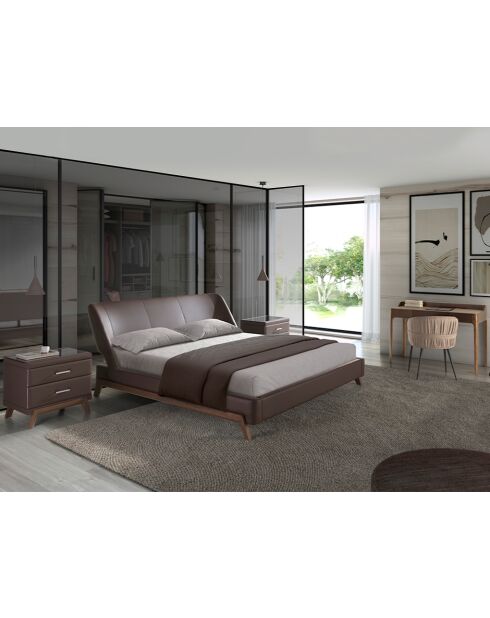 Comodino in noce/marrone/nero - 18x60x46 cm