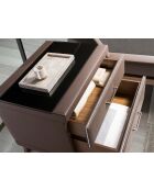 Comodino in noce/marrone/nero - 18x60x46 cm