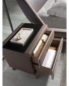 Comodino in noce/marrone/nero - 18x60x46 cm