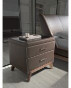 Comodino in noce/marrone/nero - 18x60x46 cm