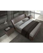 Comodino in noce/marrone/nero - 18x60x46 cm