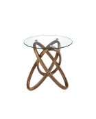 Ecktisch aus Nussbaumglas - 55x55x55