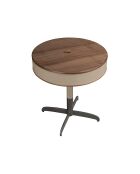 Moderner runder Ecktisch mit einer Platte aus Nerz-/Grau-/Nussbaumfurnier — 10 x 46 x 46 cm