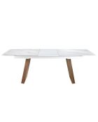 Uitschuifbare ovale eettafel wit/walnoot - 94x180x90 cm
