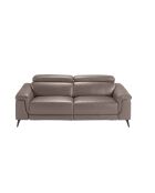3-zits relaxte leren bank mink/zwart - 105x215x103 cm