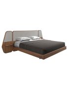 Lit double  gris/noyer - 137x296x209 cm