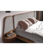 Lit double  gris/noyer - 137x296x209 cm