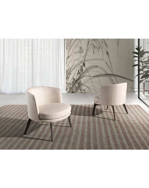 Fauteuil  crème/brun - 19x74x70 cm