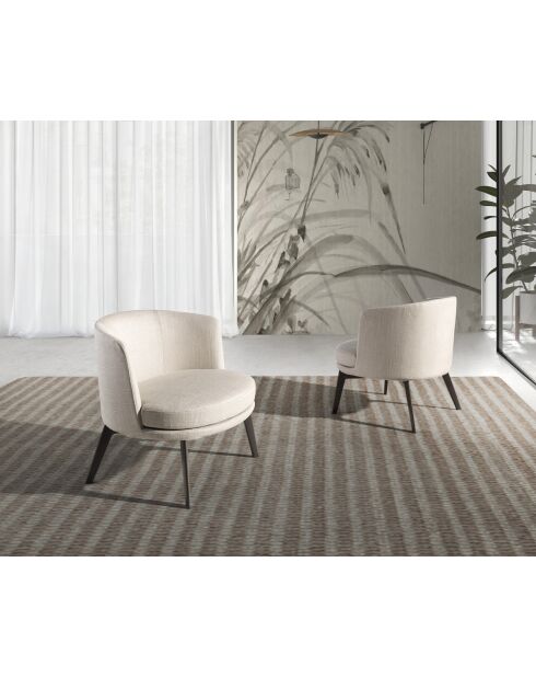 Fauteuil  crème/brun - 19x74x70 cm