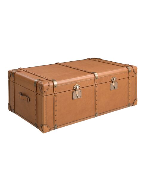Coffre brun/or - 42x126x74 cm