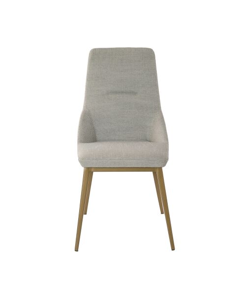 Hellgrau/goldener Stuhl - 4x48x60 cm