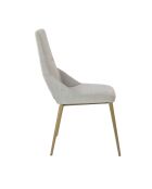 Hellgrau/goldener Stuhl - 4x48x60 cm