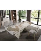 Hellgrau/goldener Stuhl - 4x48x60 cm