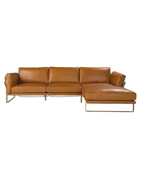 5-Sitzer-Ecksofa Kamel/Gold - 138x302x166 cm