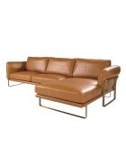 5-Sitzer-Ecksofa Kamel/Gold - 138x302x166 cm