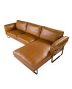 5-Sitzer-Ecksofa Kamel/Gold - 138x302x166 cm