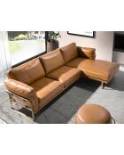 5-Sitzer-Ecksofa Kamel/Gold - 138x302x166 cm