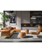 5-Sitzer-Ecksofa Kamel/Gold - 138x302x166 cm