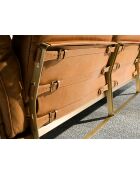 5-Sitzer-Ecksofa Kamel/Gold - 138x302x166 cm