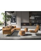 5-Sitzer-Ecksofa Kamel/Gold - 138x302x166 cm
