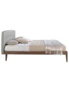 Lit double  avec tête de lit originale gris/noyer - 53x172x217 cm