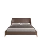 Lit double  brun/noyer - 78x205x237 cm