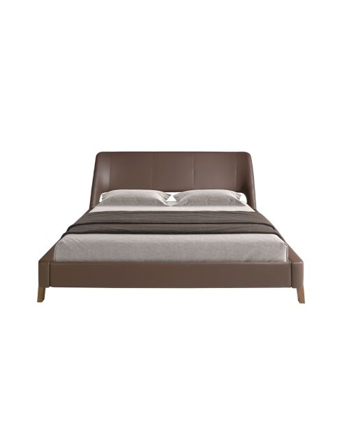 Lit double  brun/noyer - 78x205x237 cm