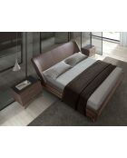 Lit double  brun/noyer - 78x205x237 cm