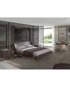 Lit double  brun/noyer - 78x205x237 cm