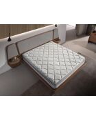 Matelas hybride multicouche avec ressorts ensachés et mousse blanc - 54x180x200 cm