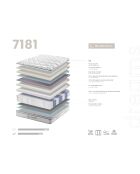 Matelas hybride multicouche avec ressorts ensachés et mousse blanc - 54x180x200 cm