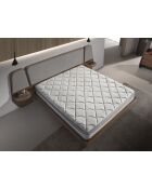 Matelas hybride multicouche avec ressorts ensachés et mousse blanc - 54x180x200 cm
