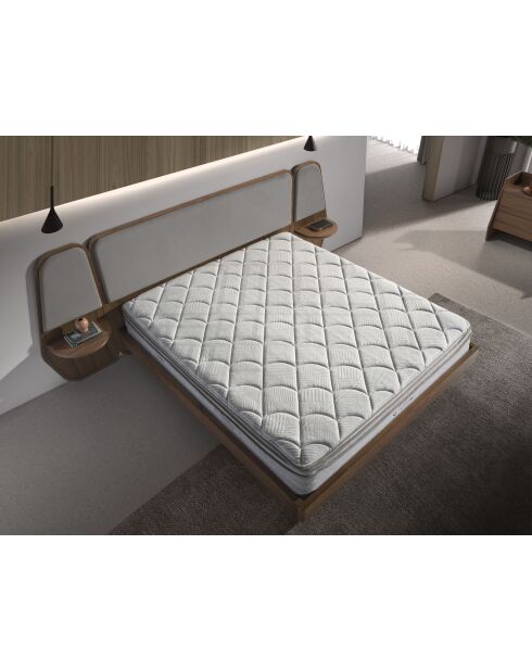Matelas hybride multicouche avec ressorts ensachés et mousse blanc - 54x180x200 cm