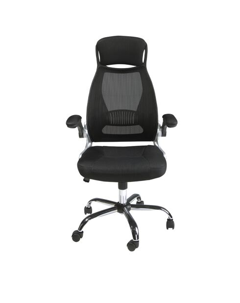 Fauteuil de bureau pivotant  noir/acier - 12x66x62 cm