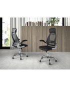 Fauteuil de bureau pivotant  noir/acier - 12x66x62 cm