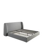 Lit double  avec tête de lit originale gris foncé/noyer - 105x231x239 cm