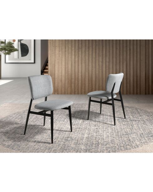 Hellgrauer/schwarzer Stuhl - 7,5x48x60 cm